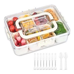 ✨BNWT - Portable Divided Clear Storage Container with Lid (8 Compartments)✨